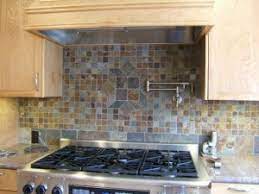 This backsplash can look very interesting when it is made from thin, gray slate stones. Tumbled Slate Tile Kitchen Backsplash And Showers Westside Tile And Stone