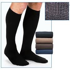 Jobst Mens Opaque Wide Calf Firm Compression Graduated Compression Dress Socks