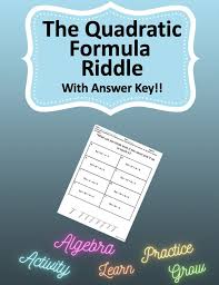 Quadratic Formula Riddle Activity