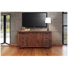 These fixtures are different from their residential entertainment center counterparts for a few reasons. Farmhouse Style Industrial Chic Brown Wood Sliding Barn Door Tv Stand Crafters And Weavers