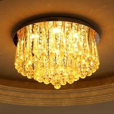 Gold Crystal Flush Mount Ceiling Lights