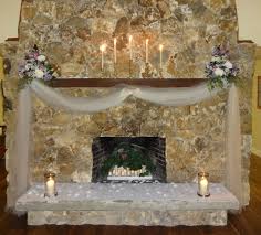 rustic fireplace decorated for our
