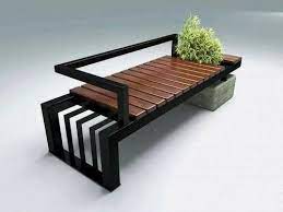 Garden Benches Combine Metal And Wood