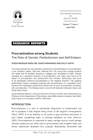 pdf procrastination among students the role of gender pdf procrastination among students the role of gender perfectionism and self esteem