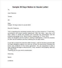 10 Sample 30 Days Notice Letters To Landlord In Word