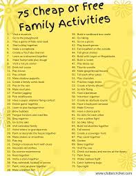 75 or free family activities with