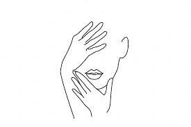 Minimalist original print wall art. Line Drawing Woman Face With Hands Pre Designed Photoshop Graphics Creative Market