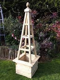 Tised Wood Garden Obelisk Planter