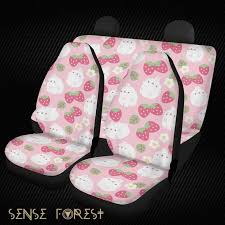 Kawaii Pastel Pink Car Seat Covers