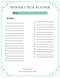 The Free Monthly Meal Planner That Will Make Life Easier