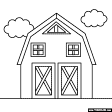 For more coloring fun check out our animal coloring pages. Barn Coloring Page