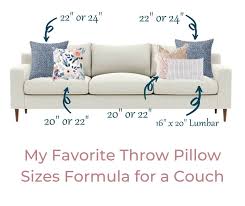 couch throw pillow sizes