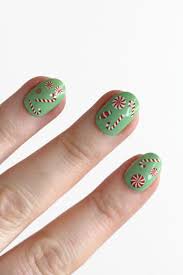 candy cane christmas nail decals