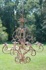 Wrought Iron Candle Chandelier Rustic