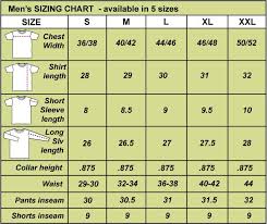 Mens Clothing Size Chart Mens Clothing Size Chart