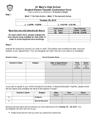 82 Printable Parent Teacher Conference Forms Templates Fillable