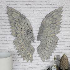 Large Grey Feather Effect Angel Wings