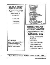 Kenmore 91148365690 Electric Built In