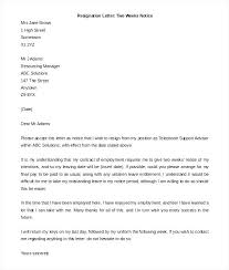 Sample Resignation Letter Monster Com Two Weeks Notice Samples Htx