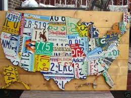 3d Usa License Plate Map Art Metal