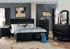 Black queen bedroom sets for sale: Laurelin Black King Storage Bedroom Set Evansville Overstock Warehouse