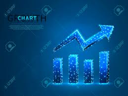 Growth Chart Business Technological Concept Polygonal Science
