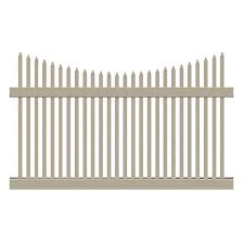 Khaki Vinyl Picket Fence Panel Kit