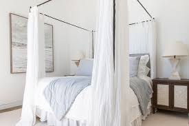 Wrought Iron Canopy Bed With White