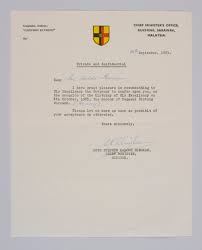 Ningkan, başbakanlık yaptığı süre boyunca güçlü bir antikomünist duruşa sahipti. Recommendation Letter From The Chief Minister Of Sarawak For Hedda Hammer Morrison Maas Collection