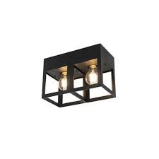 Modern Ceiling Lamp Black 2 Light