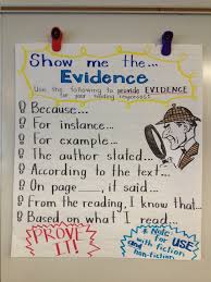 Anchor Charts For Reading Show Me The Evidence Evidence