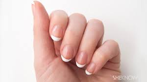 Take the light color nail paint (yellow in the pictures) and carefully dot right in the. How To Diy Your Own French Manicure Sheknows
