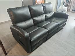 leather 3 seater recliner sofa