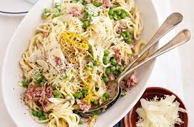 ham and pea carbonara recipe pasta