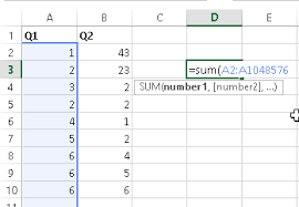 entire columns or rows in excel