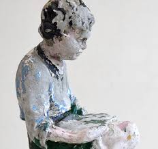 Early 1900s Concrete Statue Of Boy