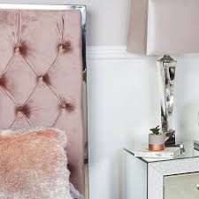 Rose Pink King Size Bed With Chrome