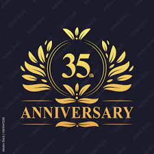 35th anniversary logo luxurious golden