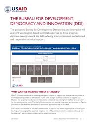 Fact Sheet The Bureau For Development Democracy And