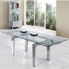 clear extendable glass dining table