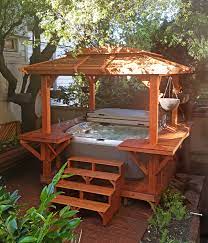 8' x 8', california redwood, windows on 3 sides, transparent premium sealant). Hot Tub Enclosure Kits Hot Tub Pavilion Kit Made Of Redwood