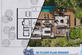 photo render floor plan with
