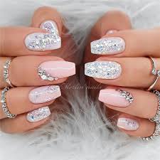 glitter diamond nails for wedding