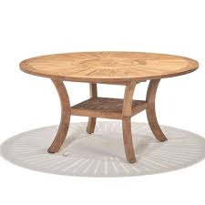 Round Teak Timber Outdoor Dining Table