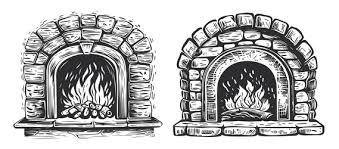 Fireplace Sketch Vector