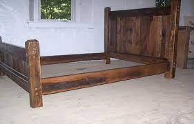 Beveled Posts Wood Bed Platform Queen