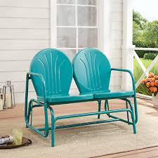 Retro Teal Outdoor Love Seat 2 Person