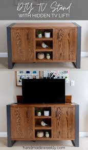 Diy cabinets diy tv cabinet plans tv wall cabinets tv loft storage cool things to make tv lcd tv lift (drop down from ceiling). Diy Tv Stand With Hidden Tv Handmade Weekly