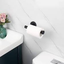 Ruiling Wall Mounted Single Arm Toilet Paper Holder In Stainless Steel Matte Black