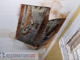 repairing water damage in the ceiling